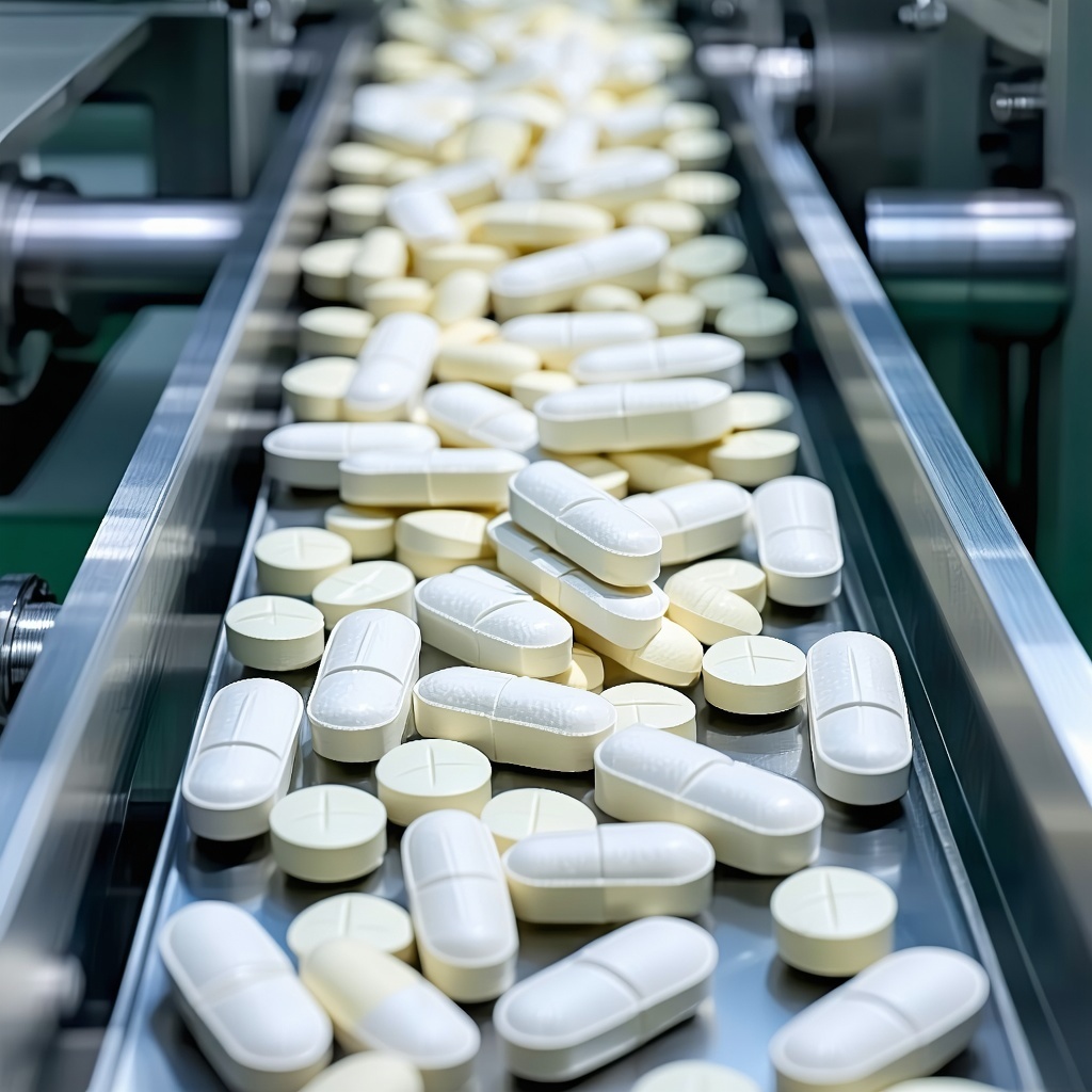 pharma manufacturing of pills on a converyor belt-1